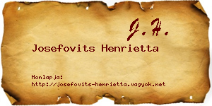 Josefovits Henrietta névjegykártya